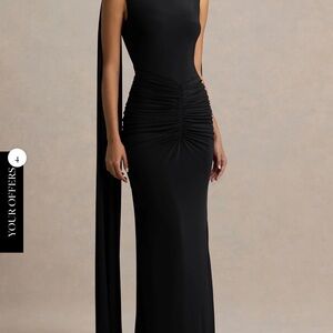 Club L London One Shoulder Black Dress